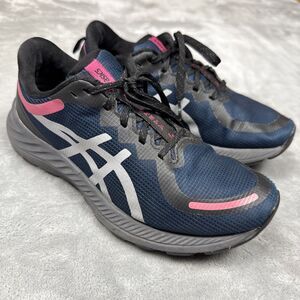 Asics Gel-Excite 8 AWL Shoes Womens 7.5 Gray Blue Black Pink Road Trail Running